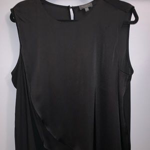 Black flowy silk tank top.
